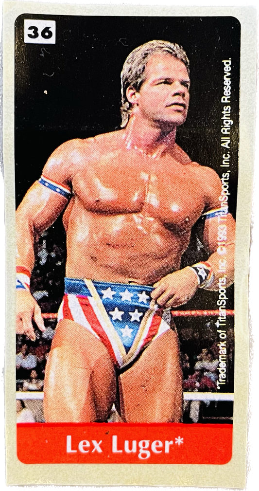 WWF Dunkin Bubble Gum Stickers (1993) #36 Lex Luger