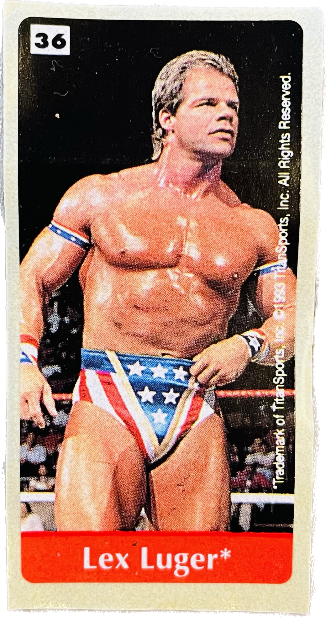 WWF Dunkin Bubble Gum Stickers (1993) No. 36 Lex Luger PW Catalog