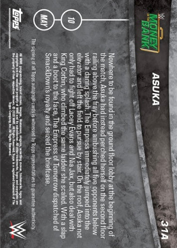 Asuka Wins the Women’s Money in the Bank Ladder Match trading card PW Catalog
