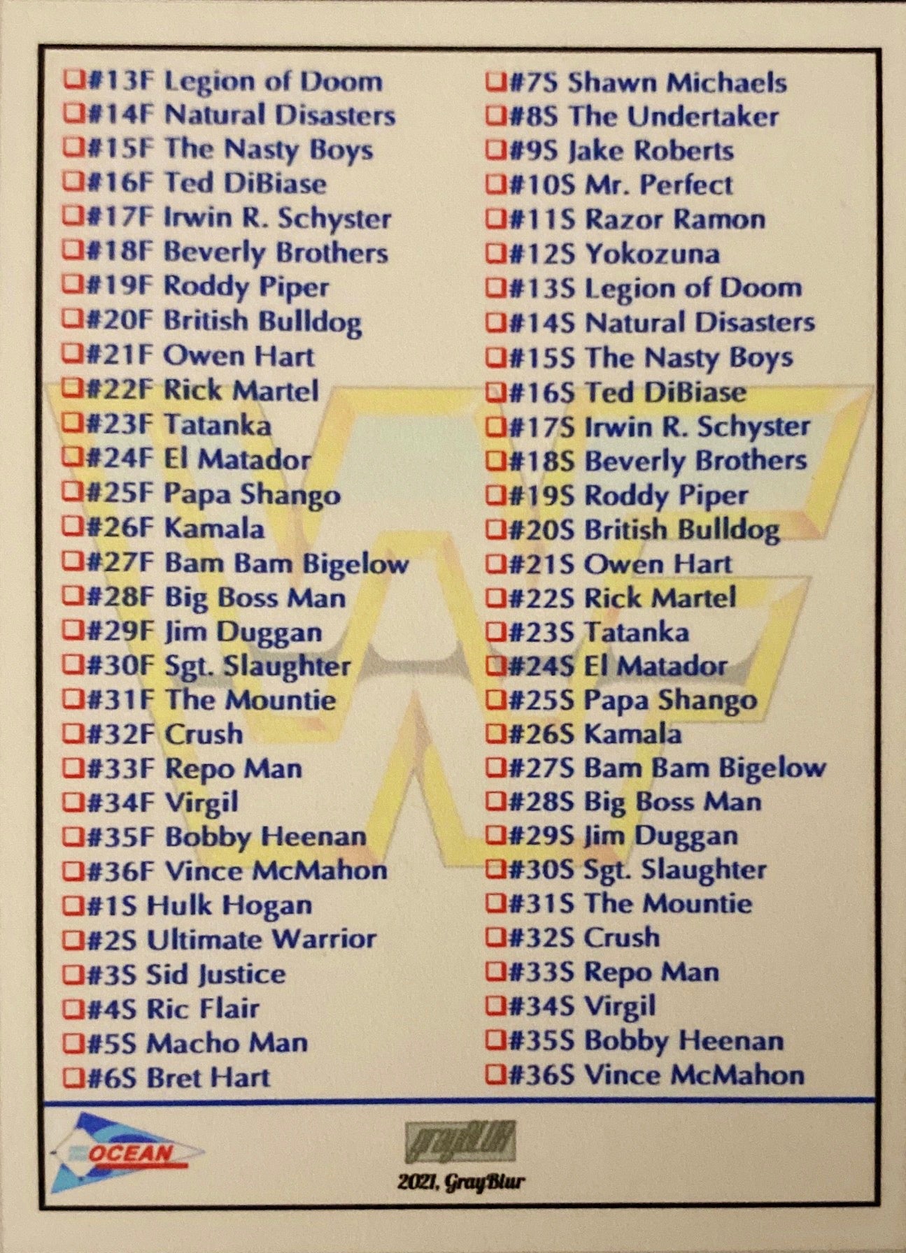 Artist Signature trading card PW Catalog