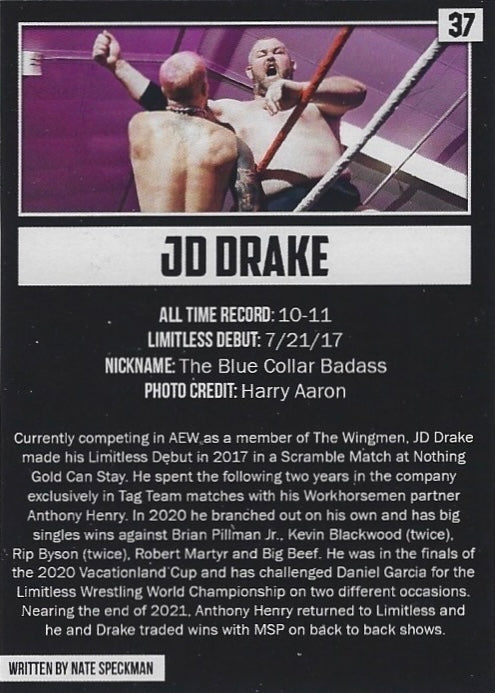 JD Drake trading card PW Catalog