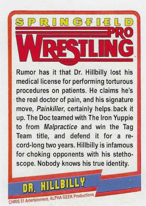 DR. Hillbilly – Backwoods trading card PW Catalog