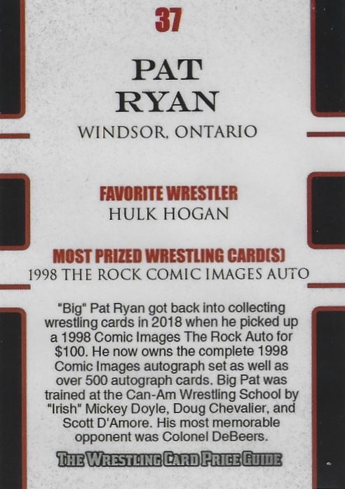 Big PAT Ryan trading card PW Catalog
