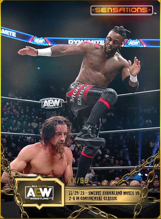 11/29/23 – Swerve Strickland – Swerve Strickland Moves to 2-0 in Continental Classic trading card PW Catalog