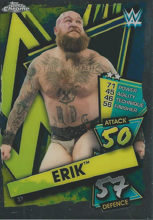 WWE Topps Slam Attax Chrome 2021 Erik #37