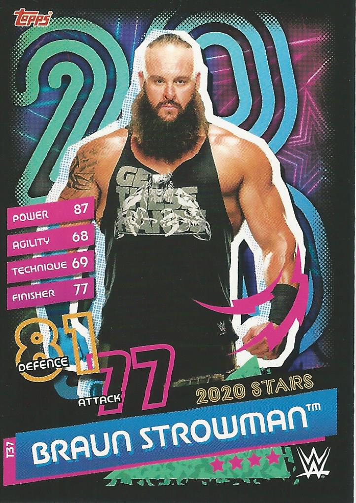 WWE Topps Slam Attax Reloaded 2020 Braun Strowman T37 trading card PW Catalog