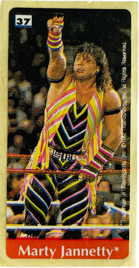 WWF Dunkin Bubble Gum Stickers (1993) #37 Marty Jannetty