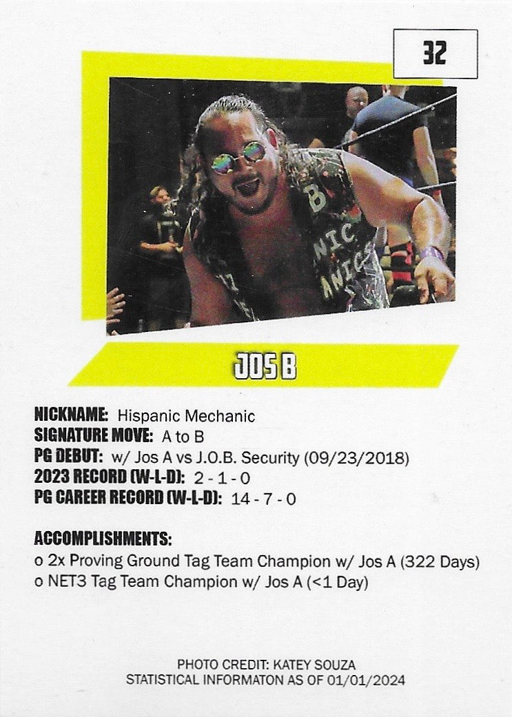 Hispanic Mechanic JOS B trading card PW Catalog