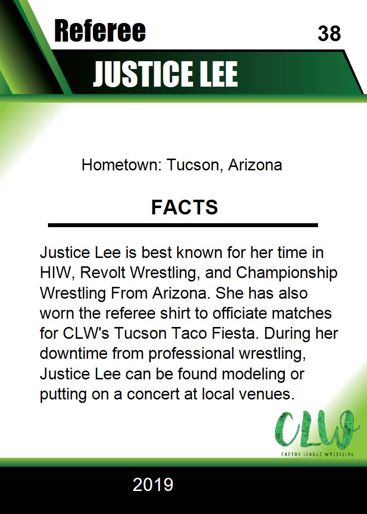 Justice LEE trading card PW Catalog