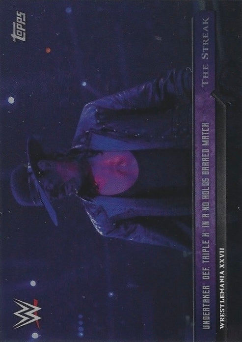 Wrestlemania Xxvii – Undertaker DEF. Triple H in a NO Holds Barred Match trading card PW Catalog