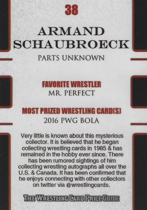 Armand Schaubroeck trading card PW Catalog