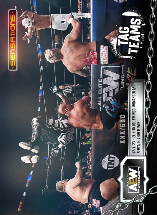 12/1/23 – el Hijo del Vikingo, Komander, Penta el Zero M – el Hijo del Vikingo, Komander and Penta el Zero M Win trading card PW Catalog
