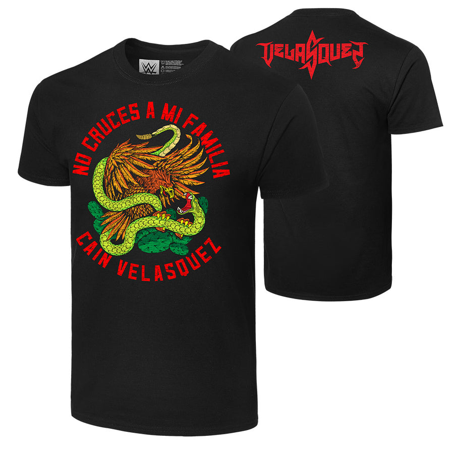 Cain Velasquez "Don't Cross My Family" Battle Authentic T-Shirt T-Shirt PW Catalog