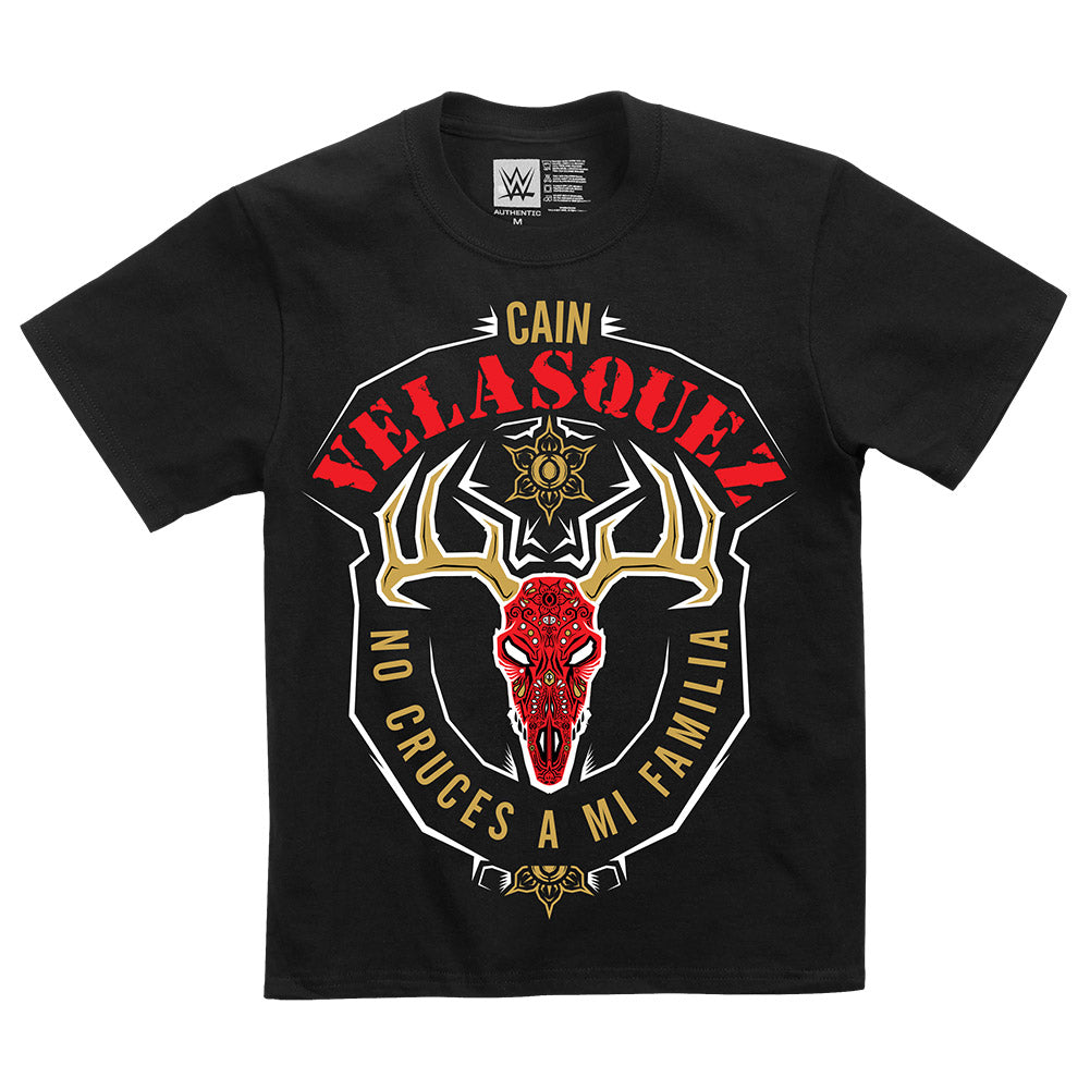 Cain Velasquez "Don't Cross My Family" Deer Skull Youth Authentic T-Shirt T-Shirt PW Catalog
