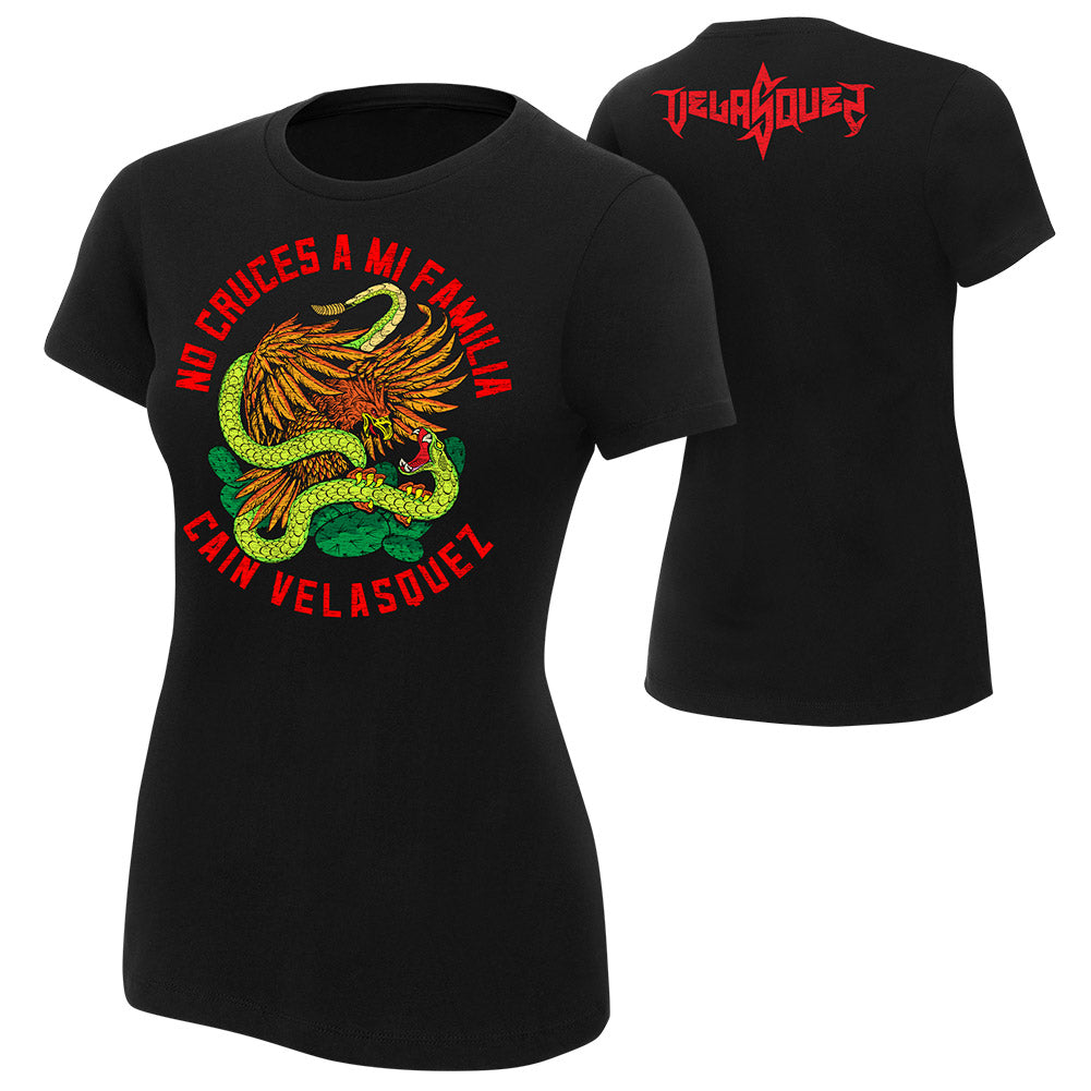 Cain Velasquez "Don't Cross My Family" Battle Women's Authentic T-Shirt T-Shirt PW Catalog