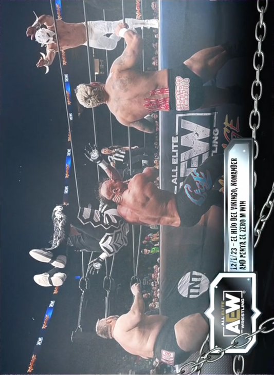 12/1/23 – el Hijo del Vikingo, Komander, Penta el Zero M – el Hijo del Vikingo, Komander and Penta el Zero M Win trading card PW Catalog
