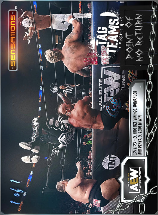 12/1/23 – el Hijo del Vikingo, Komander, Penta el Zero M – el Hijo del Vikingo, Komander and Penta el Zero M Win trading card PW Catalog
