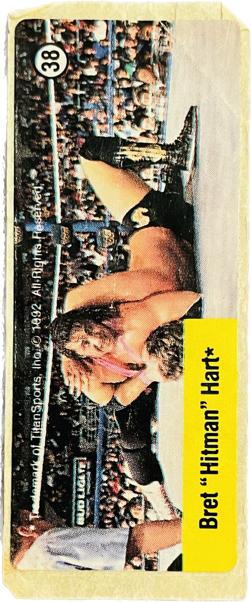 WWF Dunkin Bubble Gum Stickers (1992) No. 38 Bret Hart PW Catalog