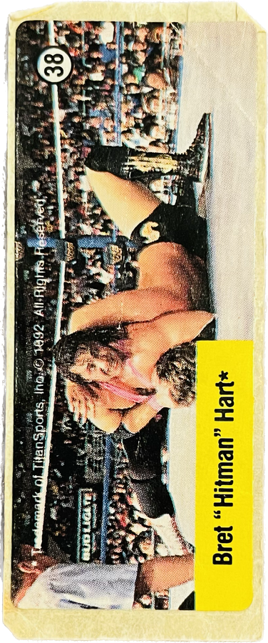 WWF Dunkin Bubble Gum Stickers (1992) No. 38 Bret Hart PW Catalog