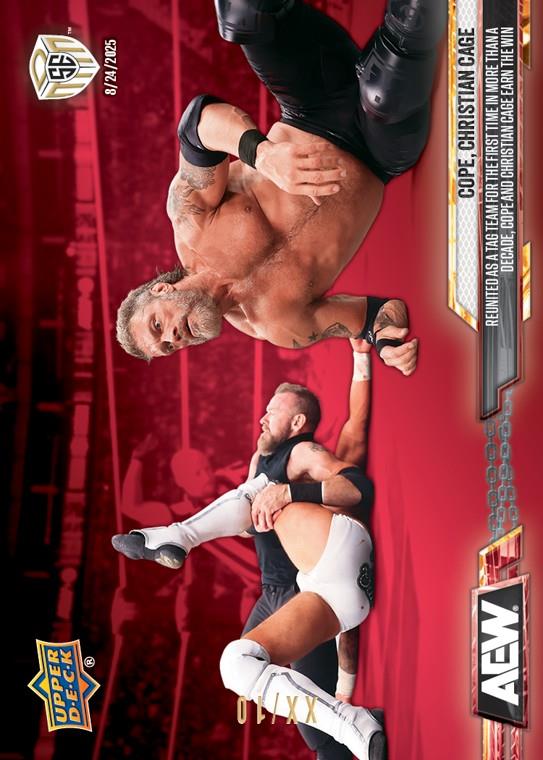 Cope, Christian Cage – Reunited AS a TAG Team for the First Time in More Than a Decade, Cope and Christian Cage Earn the Win trading card PW Catalog