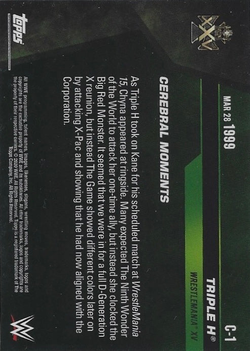 MAR 28 1999 – Triple H Turns HIS Back on D-Generation X trading card PW Catalog
