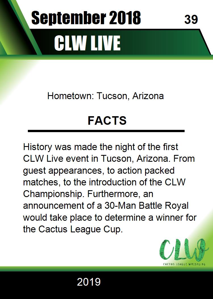 CLW Live trading card PW Catalog