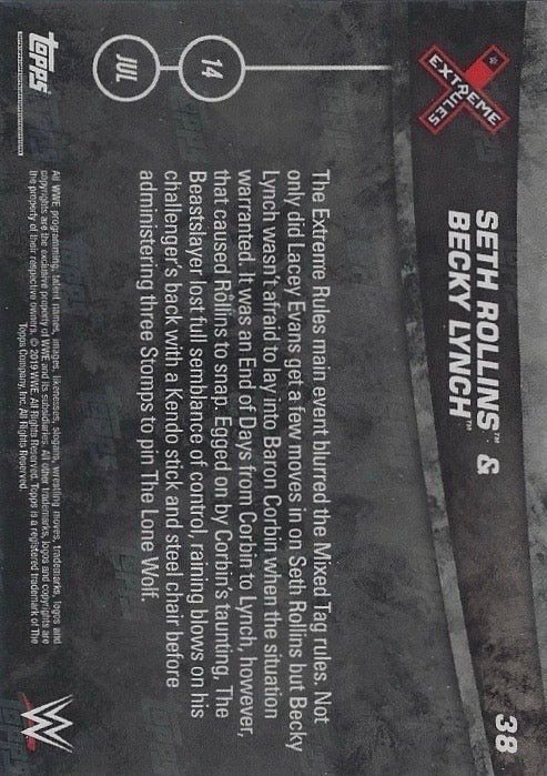 Seth Rollins & Becky Lynch Retain Their Championships trading card PW Catalog