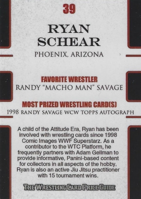 Ryan Schear trading card PW Catalog