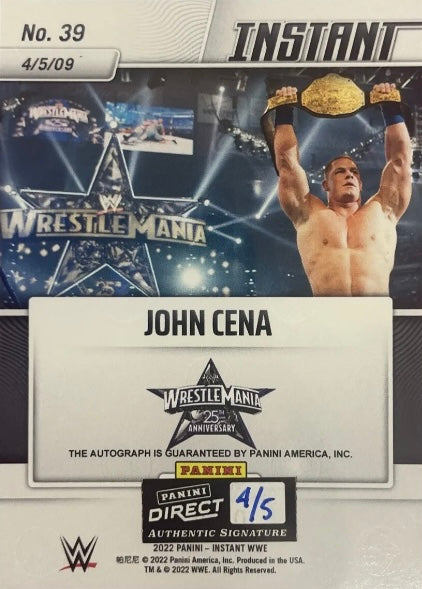 John Cena – Cena Wins Triple Threat at Wrestlemania 25 trading card PW Catalog