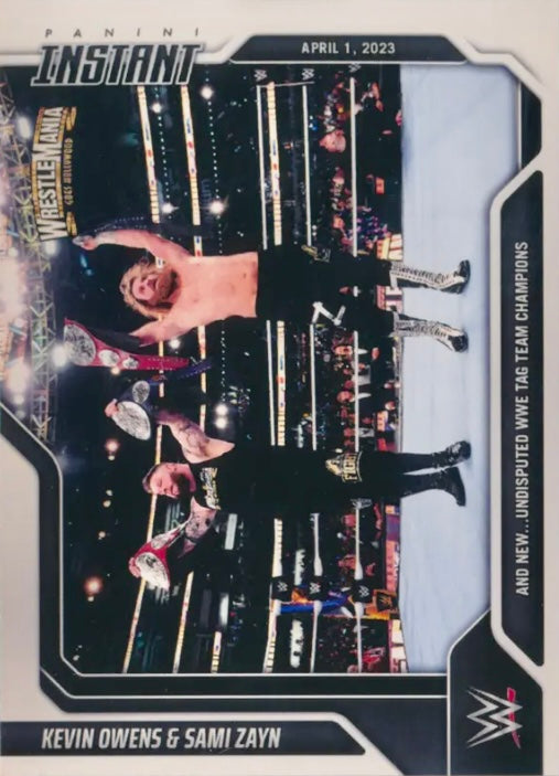 Kevin Owens & Sami Zayn – and NEW… Undisputed WWE TAG Team Champions trading card PW Catalog