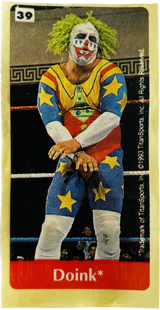 WWF Dunkin Bubble Gum Stickers (1993) No. 39 Doink PW Catalog