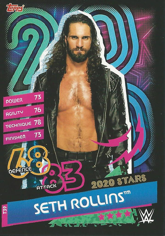 WWE Topps Slam Attax Reloaded 2020 Seth Rollins T39 trading card PW Catalog
