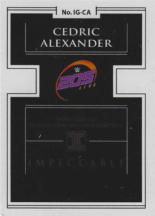 WWE 205 Live – Cedric Alexander trading card PW Catalog