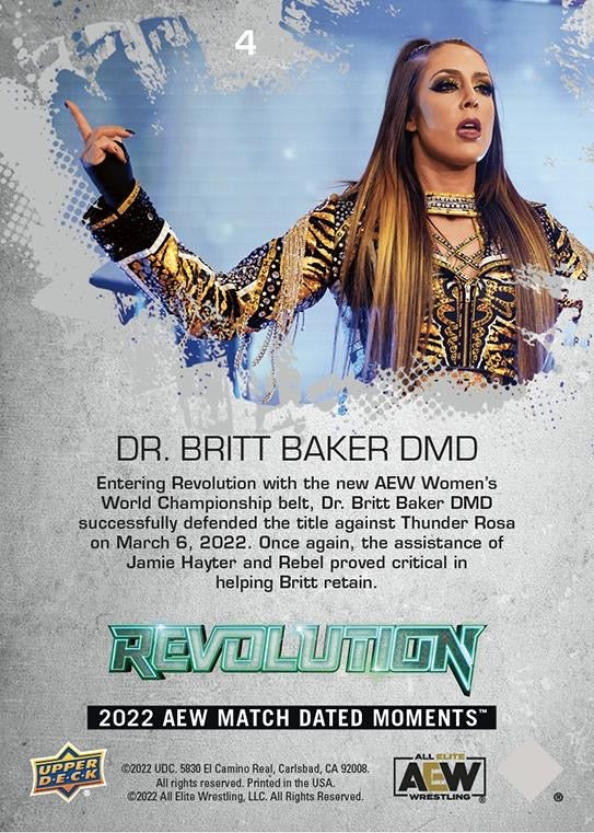 DR. Britt Baker DMD – DR. Britt Baker DMD Pins Thunder Rosa to Retain AEW Women’s World Championship at Revolution