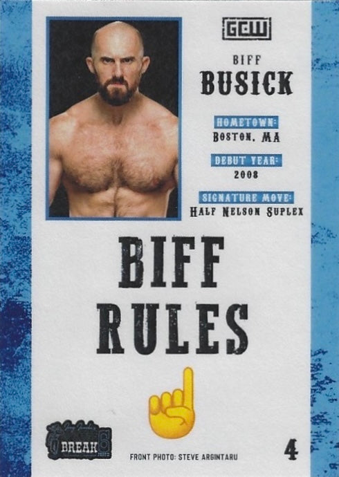 “Star Destroyer” Biff Busick trading card PW Catalog