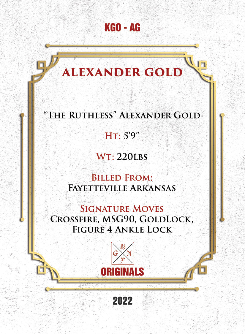 “The Ruthless” Alexander Gold trading card PW Catalog