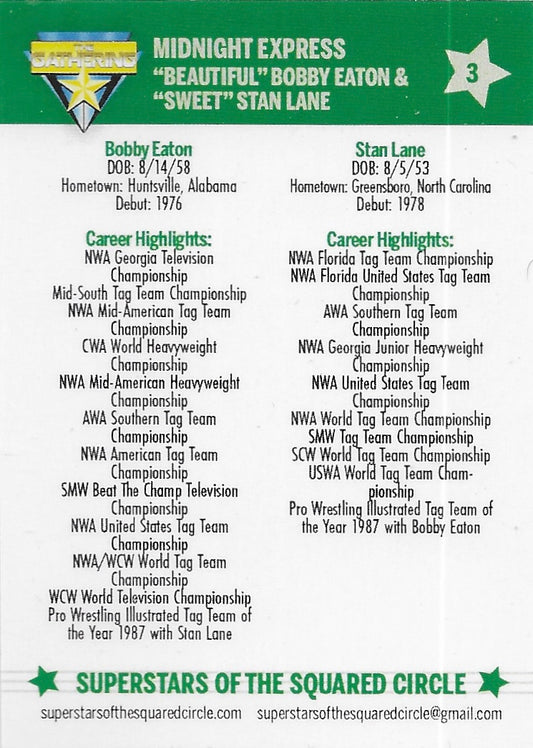Midnight Express – “Beautiful” Bobby Eaton & “Sweet” Stan Lane trading card PW Catalog