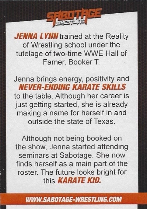 Jenna Lynn trading card PW Catalog