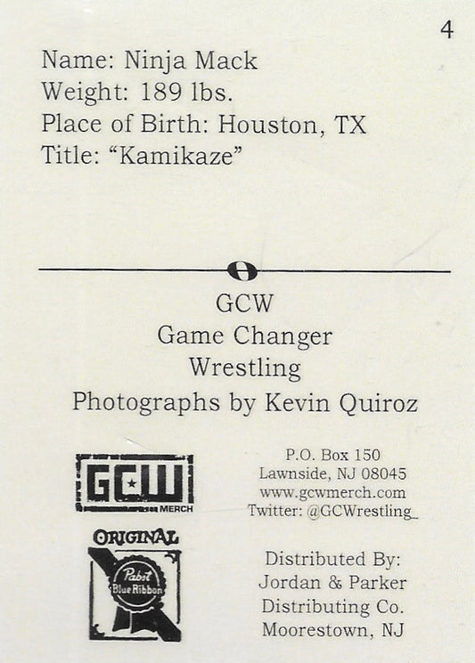 Ninja Mack trading card PW Catalog