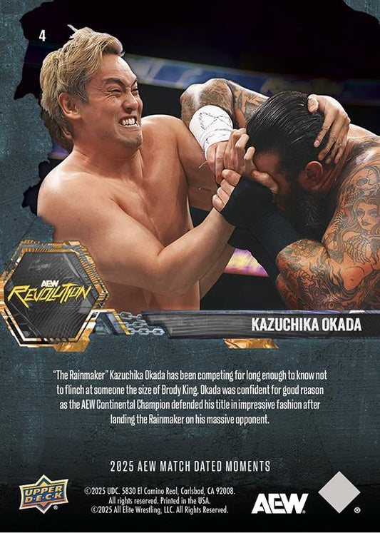 Kazuchika Okada – Kazuchika Okada IS Fearless in HIS AEW Continental Championship Defense Over Brody King trading card PW Catalog