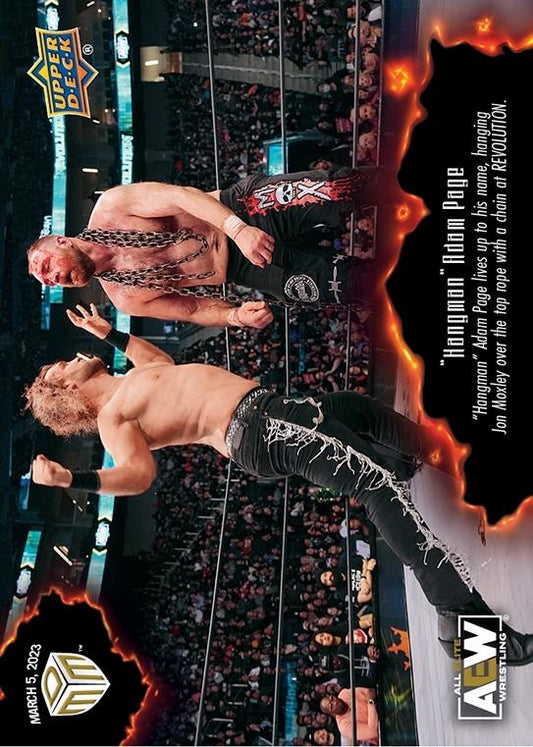“Hangman” Adam Page – “Hangman” Adam Page Lives UP to HIS Name, Hanging JON Moxley Over the Top Rope With a Chain at Revolution
