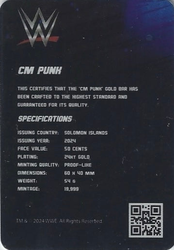 CM Punk trading card PW Catalog