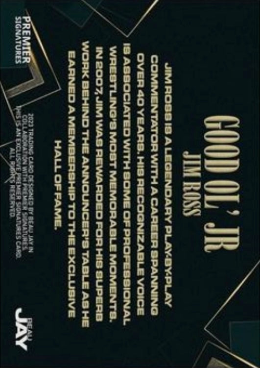 Good OL’ JR JIM Ross trading card PW Catalog