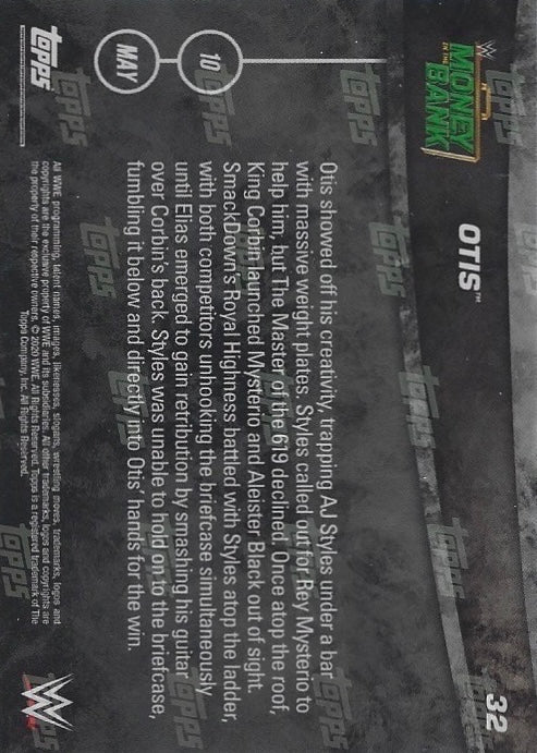 Otis Wins the Men’s Money in the Bank Ladder Match trading card PW Catalog