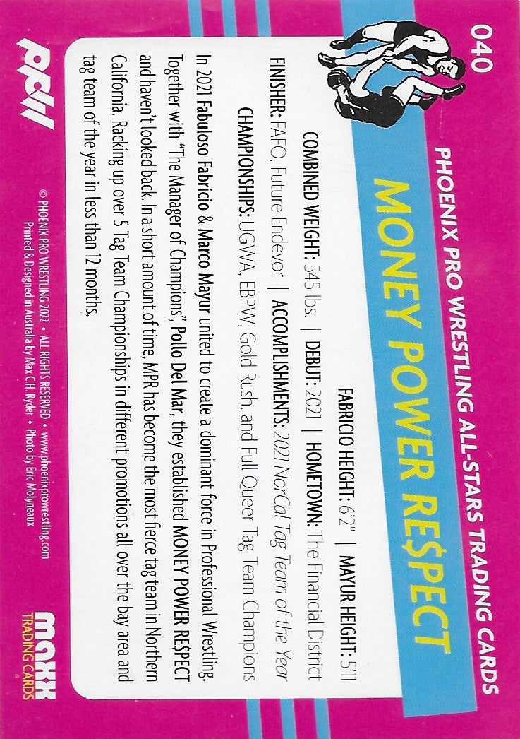 Money Power Re$pect trading card PW Catalog
