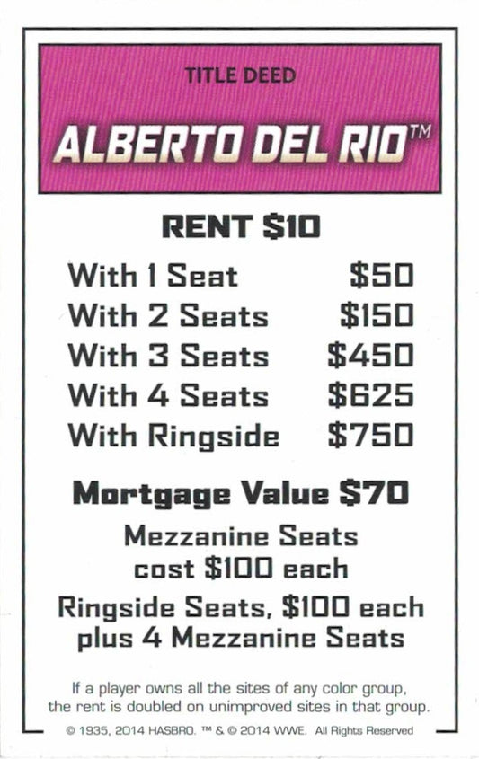 Alberto del RIO trading card PW Catalog