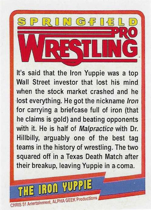 Iron Yuppie – Wall Street trading card PW Catalog