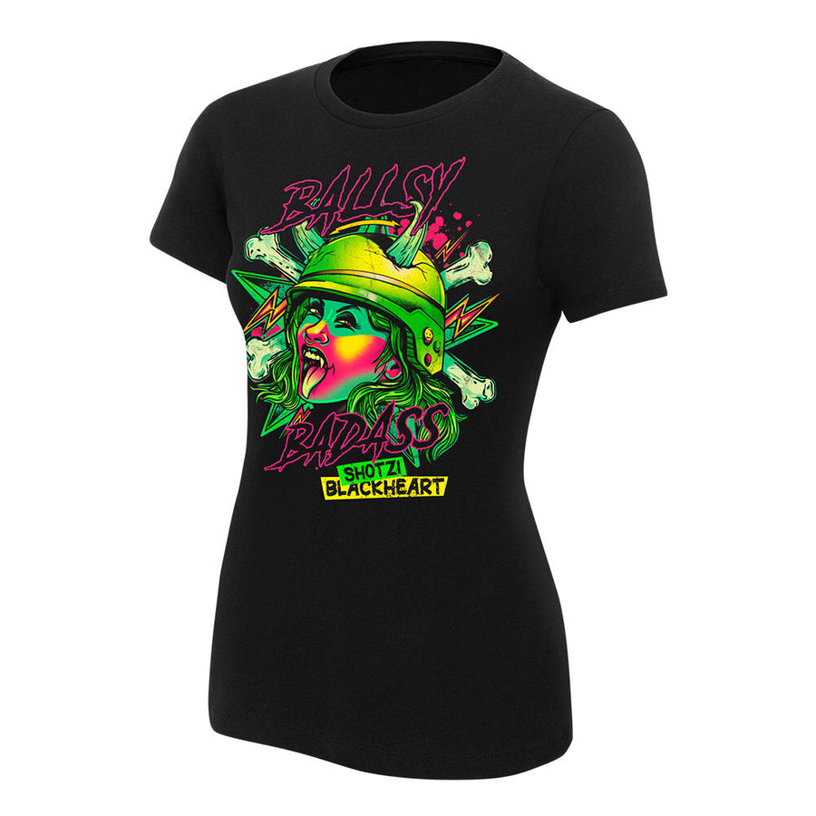 Shotzi Blackheart "Ballsy Badass" Women's Authentic T-Shirt 1