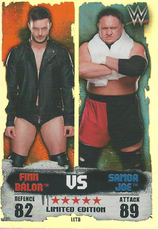 WWE Topps Slam Attax Takeover 2016 Finn Balor vs Samoa Joe LETB Limited Edition trading card PW Catalog