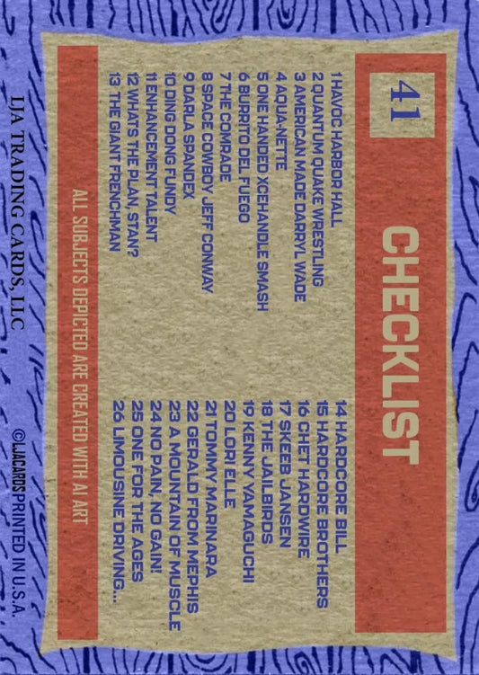 Checklist trading card PW Catalog